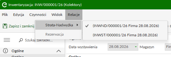 INWND i INWST powstałe z zatwierdzenia arkusza zbiorczego