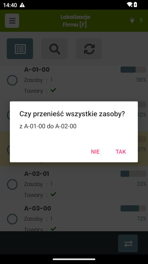 Potwierdzenie przeniesienia