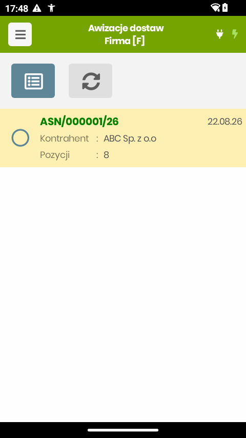 Lista awizacji dostaw