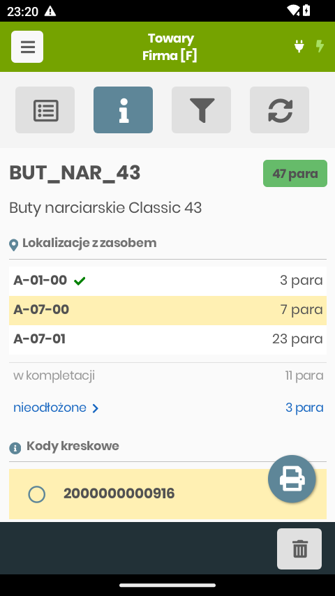 Karta uproszczona — lokalizacje z zasobem i podsumowanie