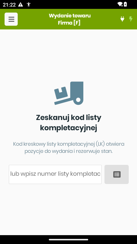 Ekran startowy modułu