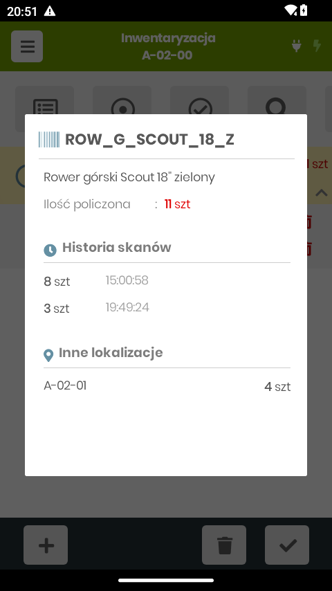 Szczegóły pozycji inwentaryzacyjnej