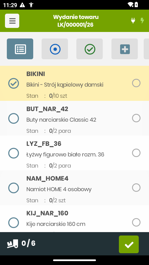 Lista pozycji do pobrania